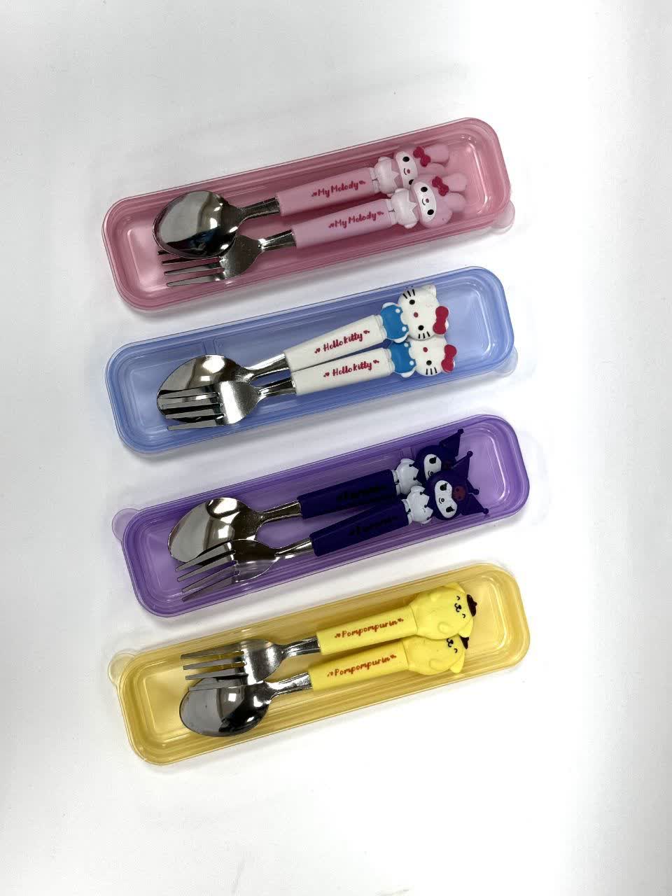 ست قاشق و چنگال استیل | طرح‌های متنوع | سفید و زرد